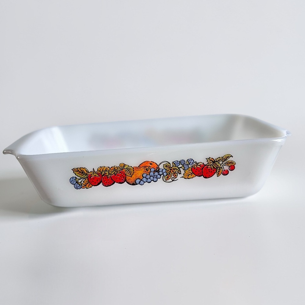Fire King Fruit Loaf Pan Anchor Hocking Milk Glass